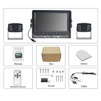 Monitor Kendaraan Layar Terpisah HD 7 inci 2CH dengan Kamera Dasbor Perekam DVR untuk Truk, Forklift, Bus, Van
