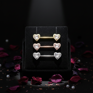 À la mode mamelon <span class=keywords><strong>Piercing</strong></span> cristal coeur mamelon Brbell anneau en acier inoxydable bijoux mode <span class=keywords><strong>Piercing</strong></span> pour femmes hommes - Product Image 6