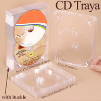 WEISHENG Kotak Digi Tray Multi DVD CD Blu-ray dengan Klip, Digipak Boxset, Tray CD Single Disc, Dapat Dirangkai Menjadi Beberapa Disc