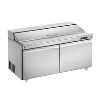 Établi commercial en acier inoxydable de comptoir de bar à salade de 48 pouces avec stockage de pot de réfrigérateur à température unique de bureau