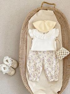 Mùa Hè Mới Cô Gái Bay Tay Áo Tops Ruffle Cổ Trẻ Sơ Sinh Rắn Colour T-Shirt Mỏng Quần Áo Trẻ Em - Product Image 6