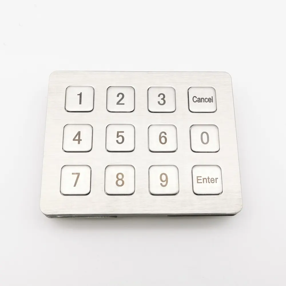 Kasar 12 Kunci Tahan Air Vandal USB Nomor ATM Kios Telepon Keypad Industri Logam