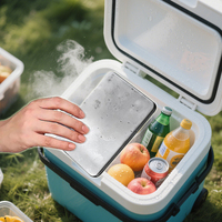 Packs de glace en acier inoxydable en gros d'usine, ensemble de 2 packs de glace de voyage pour boîtes à lunch sac de glace réutilisable en acier inoxydable