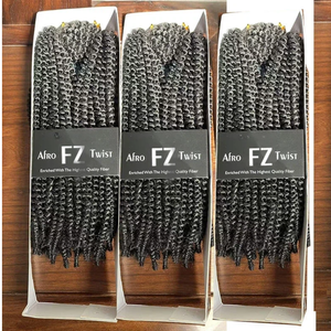 Échantillon Gratuit 10 Pouces Cheveux <span class=keywords><strong>Afro</strong></span> Bouclés Torsadés Ondulés Synthétiques pour Tresses EZ, Coiffures Frisées Tressées pour Femmes - Product Image 2