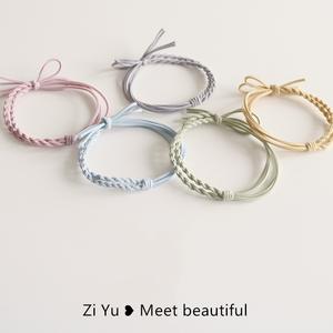 Lazo para el pelo tejido a mano al estilo coreano para mujer, con un estilo simple y elegante. Una banda elástica para el cabello extremadamente hermosa. - Product Image 2