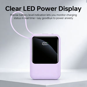 Chargeur <span class=keywords><strong>portable</strong></span> tout-en-un 10000mAh avec câbles intégrés, Powerbank mince pour appareils Android et iOS - Product Image 5