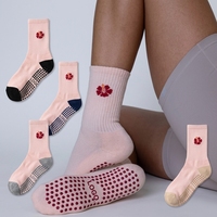 Chaussettes de compression antidérapantes pour femmes, style Pilates, avec soutien de la voûte plantaire