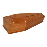 Ataúdes de Madera Maciza de Alto Brillo para Fallecidos con Herrajes y Detalles de Encaje Opcionales, Ataúdes Funerarios 100% de Madera Maciza