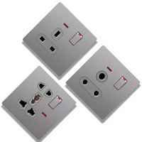 Interrupteurs muraux de style allemand, français, russe, design luxueux, cadre fin, EU 80*80, boutons poussoirs
