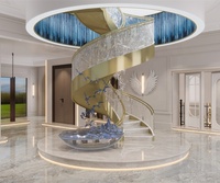 Escalier droit intérieur au design moderne avec balustres en bois/verre, piliers, main courante et marches en bois massif, couleurs personnalisables pour appartements