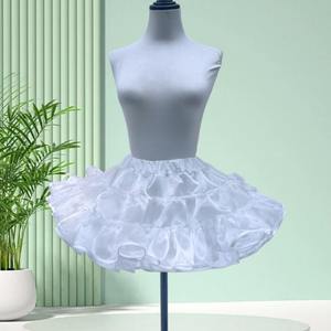 Lolita Duck Butt Short Puffy Crinoline Jupon Désossé Tulle 100% Polyester Taille Élastique Jupon pour Cosplay Superposition - Product Image 6