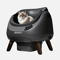 Bac à litière automatique pour chat à ouverture supérieure, grand espace, design carré, capacité 65L, compatible Wi-Fi 5G et 2.4G, reconnaissance multi-chats, nettoyage facile