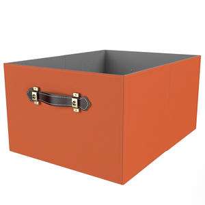 RTS Wholesale High Quality Leather Clothing Storage Box Christmas Gift Multifunctional Folding Storage Box