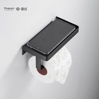 Luckyuson — porte-papier toilette en plaqué or Rose avec étagère pour salle de bains, SUS304