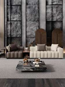 Juego de sofá de terciopelo de diseño seccional moderno para sala de estar Hotel cinturón de acero inoxidable Villa sofá moderno muebles de sala de estar - Product Image 5