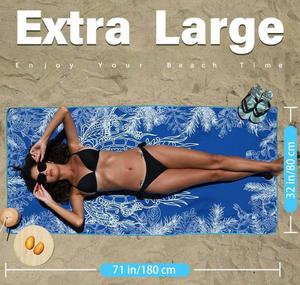 Serviette en microfibre personnalisée avec impression numérique, sans sable, séchage rapide, légère, pour la plage, le sport, la natation, les voyages - Product Image 2