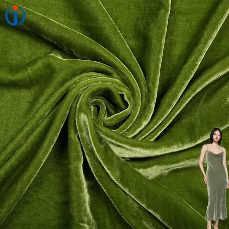 Korean Woven Dyed Colorful Design Ascato 80% Viscose 20% French Pure Silk Velvet Fabric For Dressmaking