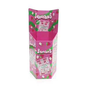 Diseño corrugado resistente respetuoso con el medio ambiente de color rosa personalizado que presenta perfectamente golosinas de cartón Snack Candy <span class=keywords><strong>Display</strong></span> Dump Bin - Product Image 2