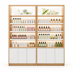 Station de maquillage avec miroir, vitrine de présentation de cosmétiques, mobilier de salon de beauté, aménagement de boutique sur mesure - Product Image 5