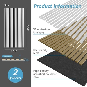 Thiết Kế Nội Thất Ý Tưởng Âm Thanh Hấp Thụ Bảng Điều Chỉnh 3D Fluted Brushed Bạc Gỗ Kết Thúc Slatted Acoustic Bảng Cho Tường Và Trần - Product Image 2