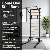 Barra de dominadas de acero tipo escalón de madera maciza para uso doméstico - Equipo multifuncional de entrenamiento integral para la parte superior del cuerpo para fitness en interiores
