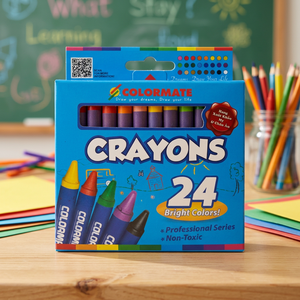 COLORMATE Muestras Gratis, Juego de Pasteles al Óleo Lavables, No Tóxicos y Borrables de 24 Colores para Niños, en Plástico - Product Image 3