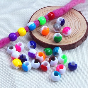 Ruyan 50 cái/túi tóc hạt lỗ lớn hai màu hạt nhựa cho bé bện công cụ tạo kiểu tóc - Product Image 2