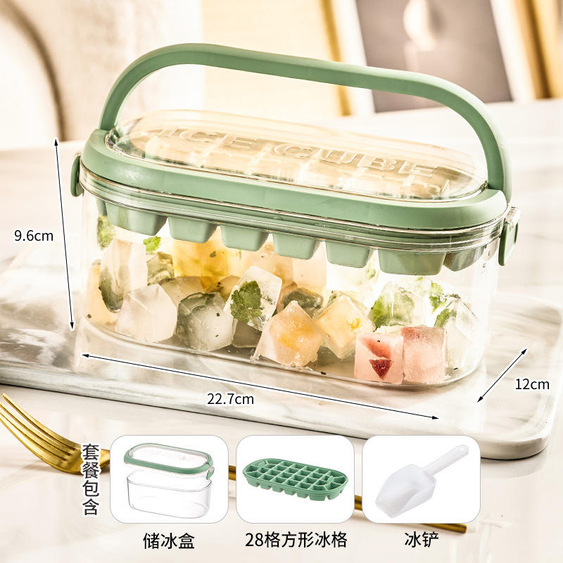 [Hard Base] Fresh Green 1-Layer Set with 28 Ice Cubes