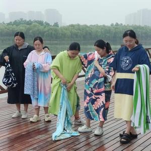 Hooded Surf Poncho Towel REACH Certificated for Beach Surfing and Swimming, <strong>Get</strong> <strong>Changing</strong>, Keep Warm, Drying Body - Product Image 6