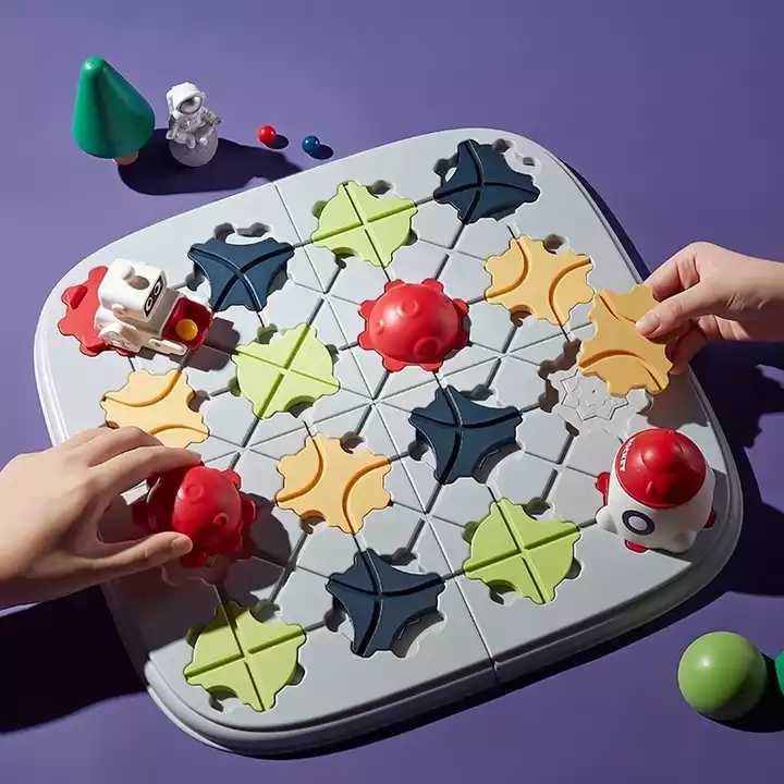 New Children's Educational STEM Chess Toys Fun Challenge Puzzle Maze Map Out a Route Space Theme DIY Intelligent Table Game