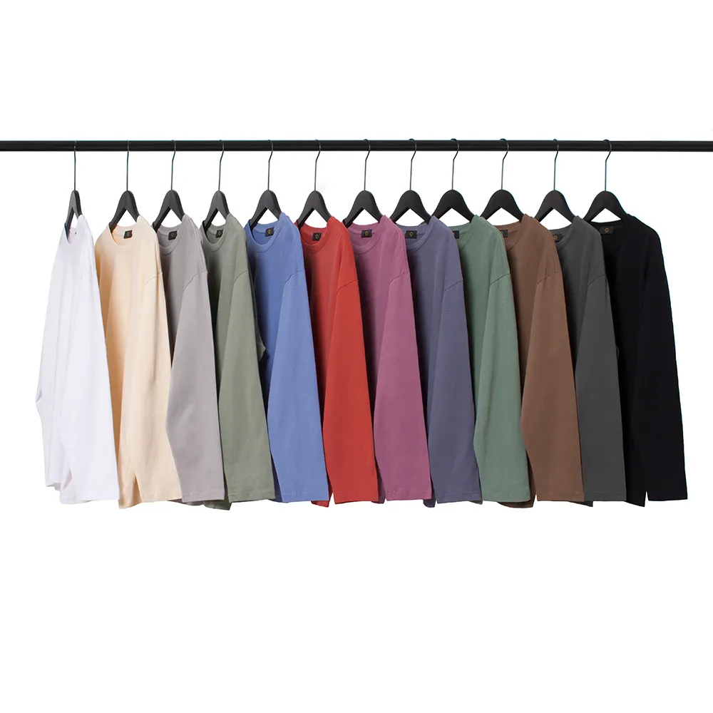 Penjualan Laris 2020 Kaus Melange Bahu Jatuh Leher-o Kaus Pria Kaus Cuci Hitam