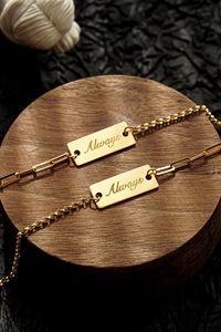 Bracelet de cheville personnalisé en or 18 carats pur avec lettres et nom pour bébé fille, nouvelle collection Xinfly - Product Image 2