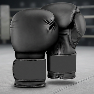 Guantes de Boxeo Profesionales Personalizados de Piel Sintética para Entrenamiento, con Cierre y Correa Ajustable para la Muñeca, Venta al Por Mayor - Product Image 3