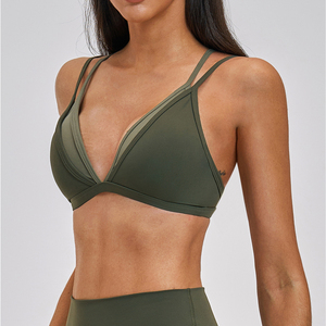 Soutien-gorge de sport antichoc à maintien élevé pour femme, rembourré, color block, pour yoga, fitness, entraînement et course à pied - Product Image 5
