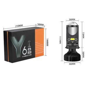 Auto coche motocicleta Mini Led Y6 LED H4 Y6 Mini proyector faro lente Bi Led proyector H4 miniproyector Y6 Led 20000 H4 - Product Image 1