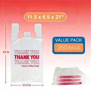 Bolsas de Plástico Huamaohengchun (350 Unidades) (11.5" x 6.5" x 21") (Blancas) - Bolsas para Comestibles, Compras, Restaurantes, Tiendas de Conveniencia - Product Image 3