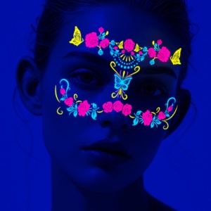 OLeeya Nouveautés Maquillage Festival Fête Néon Brillant Autocollants Temporaires Visage et Corps Tatouages Lumineux Nouveaux - Product Image 2
