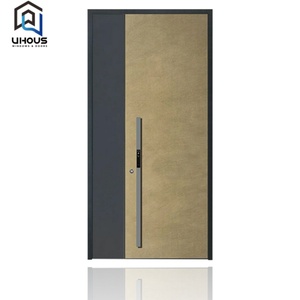 Porte contemporaine en aluminium avec boîte <span class=keywords><strong>aux</strong></span> <span class=keywords><strong>lettres</strong></span> et sonnette intégrées Vision nocturne à 180 ° Résolution 2K pour l'entrée - Product Image 4