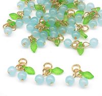 30 pièces de breloques cerises rouges, mini perles en verre acrylique mignonnes |   Boucles d'oreilles, bracelets, colliers, fabrication de bijoux, artisanat DIY, Chine
