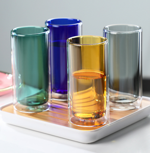 Double Walled Latte Glasses for Cold or Hot Drink,Grey Borosilicate Glass Tea Coffee <strong>Cups</strong>,Insulated Drinking Glasses for <strong>Espress</strong> - Product Image 1