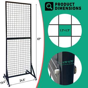 Présentoir mural pliable PAODIJO - Étagères métalliques 5,5"x2" sur roulettes portables <span class=keywords><strong>pour</strong></span> l'affichage de marchandises, couronnes et événements commerciaux - Product Image 3