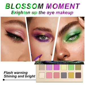 Paleta de Sombras de <span class=keywords><strong>Ojos</strong></span> de 12 Colores con Etiqueta Privada, Iridiscente, Brillante, Resistente al Agua, Pigmentos Metálicos Minerales Prensados, Alta Pigmentación - Product Image 1