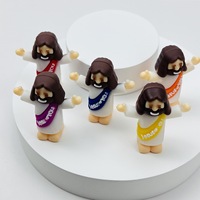 8 figurines miniatures de Jésus en PVC marron, statues religieuses classiques, cadeaux de Pâques, événements religieux, école du dimanche, ensemble de figurines miniatures de Jésus