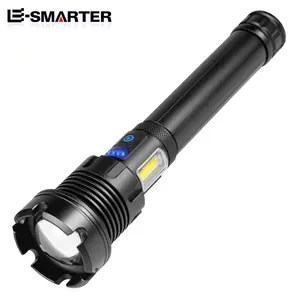 Water Resistant Aluminum Alloy Usb Rechargeable 7 Mode Telescopic Zoom Flashlights Led Flash Light Hand Light
