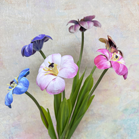 Vente en gros de fleurs artificielles de luxe en vrac, tulipes en fleurs, pour la décoration intérieure