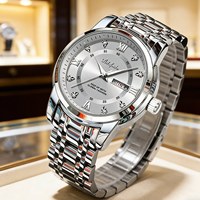 Montre mécanique automatique pour homme en acier inoxydable, montre de business étanche, montre tendance pour homme