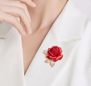 Broche de Rosa Roja de Moda, Accesorios de Ropa, Broches de Flores de Rosa para Mujer, Pin de Solapa para Boda, Corsage para Abrigo - Product Image 4