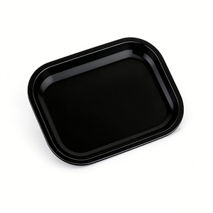 Factory Wholesale Hot-Selling Metal Rectangular Cigarette &amp; Tobacco <strong>Rolling</strong> Trays 18x14mm Black White for Accessories - Product Image 1