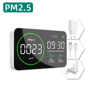 Ggele 2022 New Pm 2.5 Detector Temperature Humidity AQI Handheld Pm2.5 Monitor Portable Pm2.5 Measurement Device