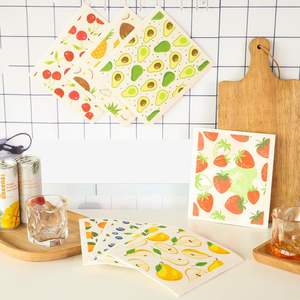 Vente en gros Serviette de cuisine écologique biodégradable au design personnalisé Éponge en cellulose Torchon à vaisselle suédois - Product Image 5